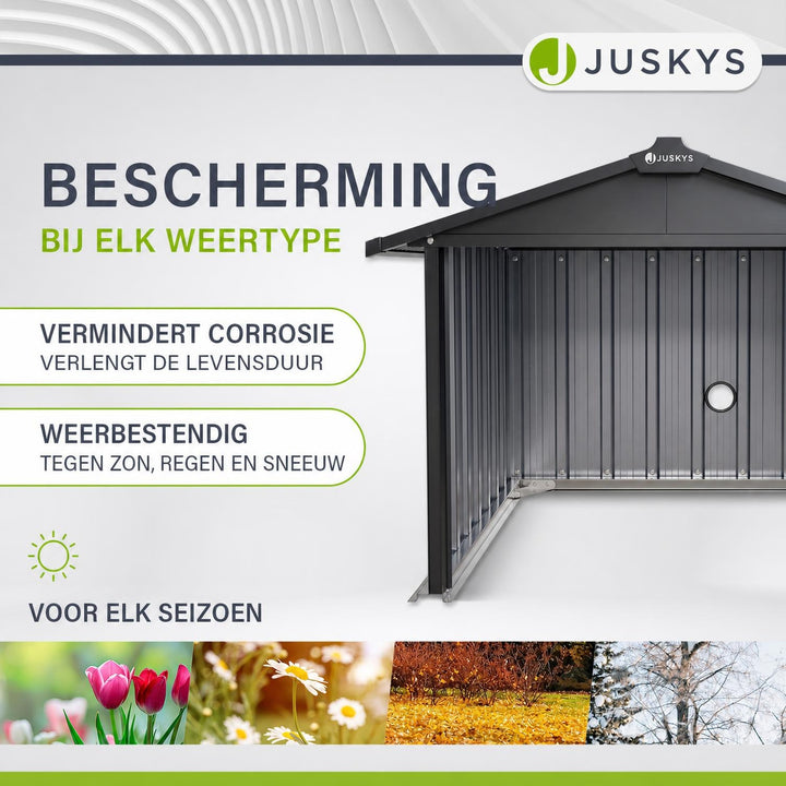 Robotmaaier garage met zadeldak – 98x89x63 cm, verzinkt staal