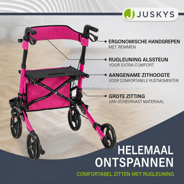 Rollator Vital van aluminium – inklapbaar, met zitje, tot 130 kg