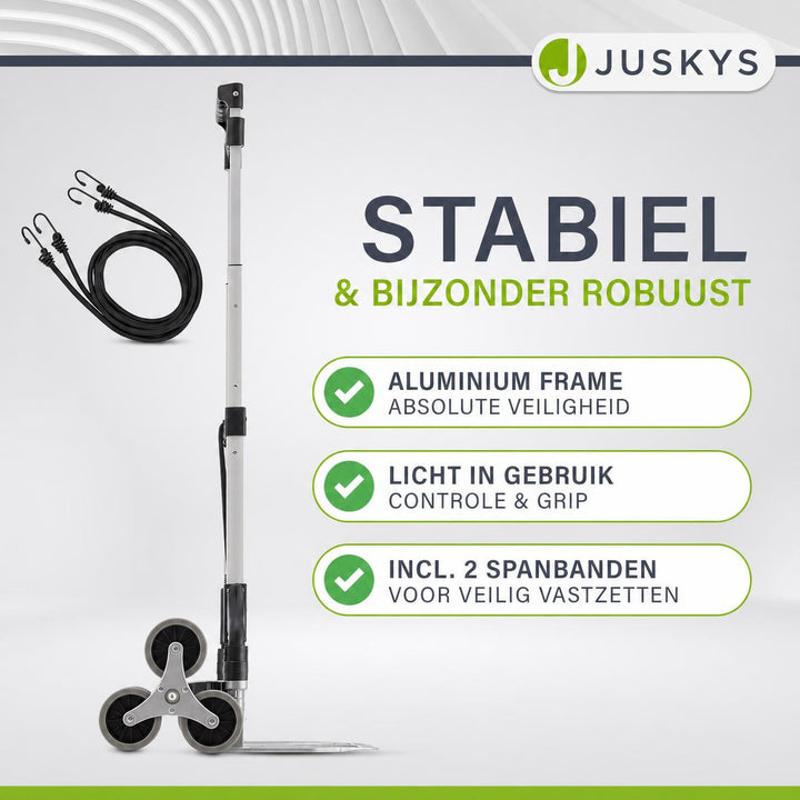 Opvouwbare trapsteekwagen – tot 80 kg, aluminium, 3+3 wielen