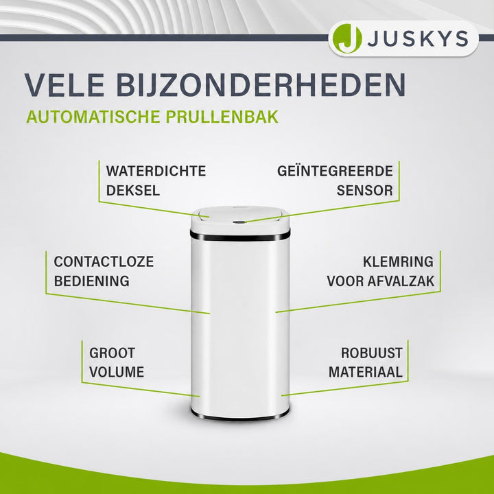 Sensor prullenbak 50 liter – rechthoekig, automatisch deksel
