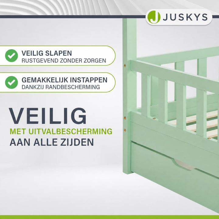 Kinderbed Marli 90x200 cm met bedlade – huisbed, wit