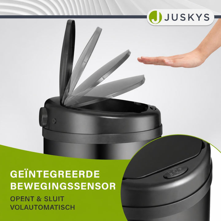 Ronde sensor prullenbak – automatisch deksel voor de keuken