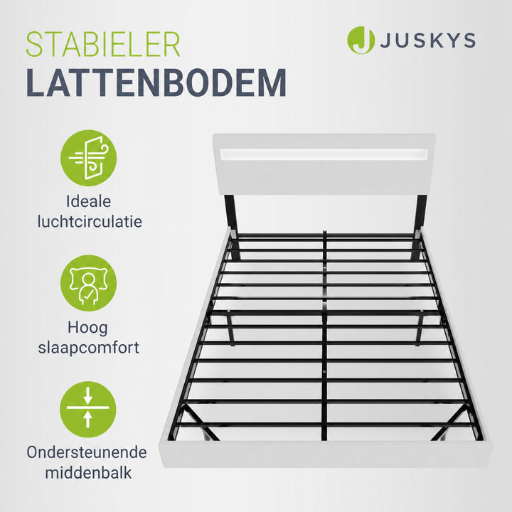 Zwevend bed Lissabon 140x200 cm – kunstleerlook met LED
