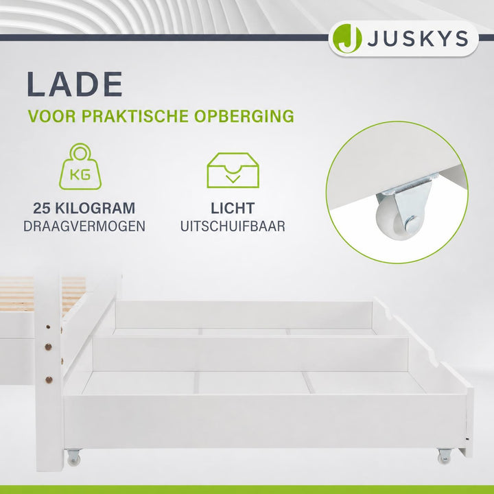 Kinderbed Marli 80x160 cm met bedlade – huisbed, wit