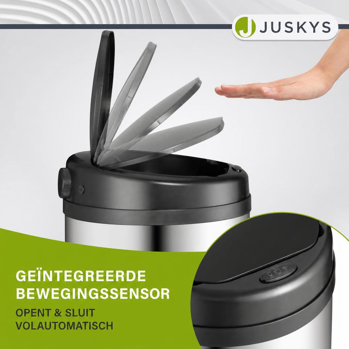 Ronde sensor prullenbak – automatisch deksel voor de keuken