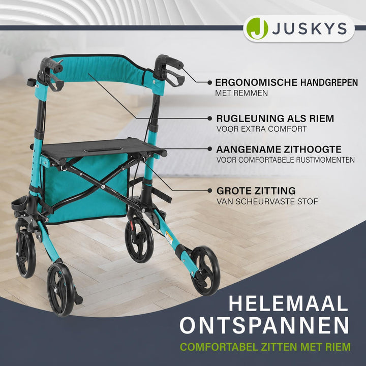 Rollator Vital van aluminium – inklapbaar, met zitje, tot 130 kg