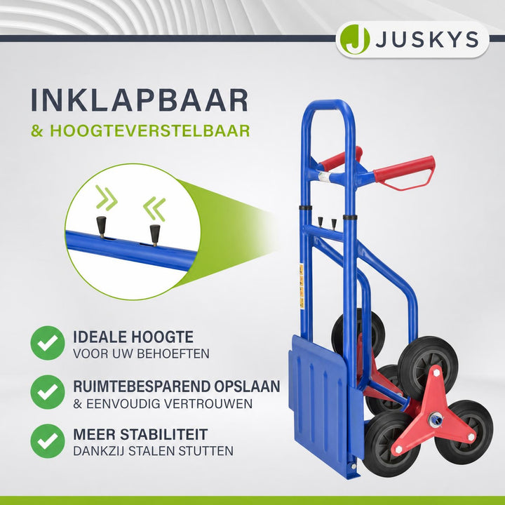 Trapsteekwagen tot 100 kg – opvouwbaar, met sterwielen