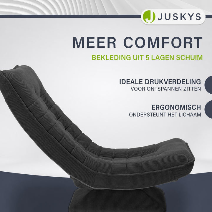Relaxfauteuil Korsika van ribstof – 360° draaibaar, beige