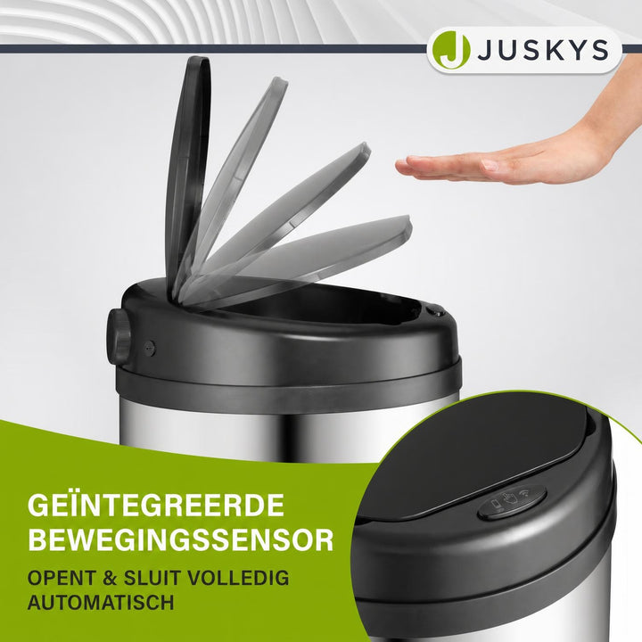 Ronde sensor prullenbak – automatisch deksel voor de keuken
