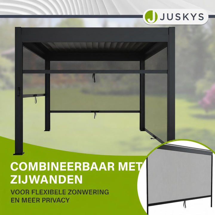 Pergola Tahiti 3 x 3 m met 1 zijwand