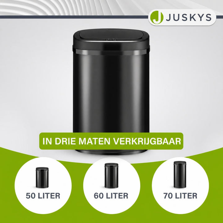 Sensor prullenbak 50 liter – rechthoekig, automatisch deksel