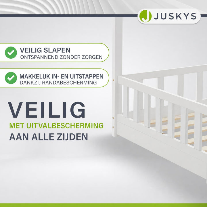 Kinderbed Marli 90x200 cm – huisbed met uitvalbeveiliging