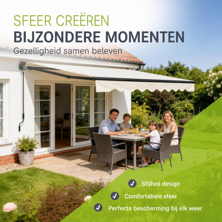Knikarmscherm met zwengel – 250x200 tot 400x300 cm