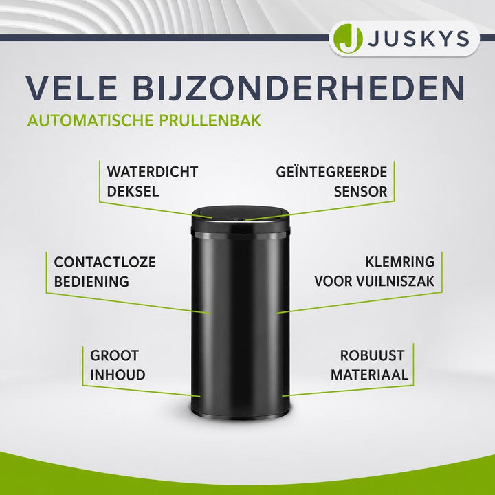 Sensor prullenbak 50 liter – rechthoekig, automatisch deksel