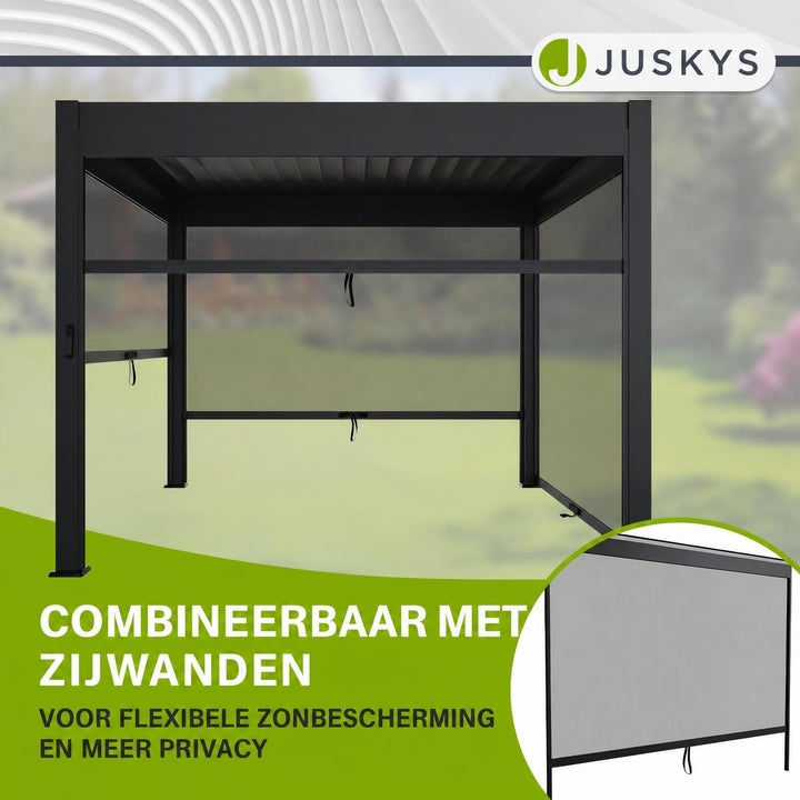 Pergola Tahiti 3 x 3 m met 2 zijwanden