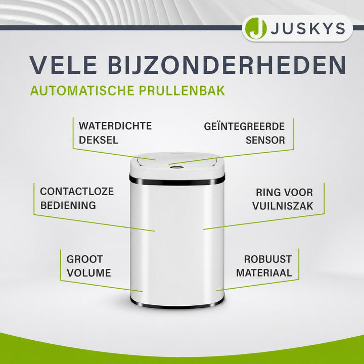 Sensor prullenbak 50 liter – rechthoekig, automatisch deksel