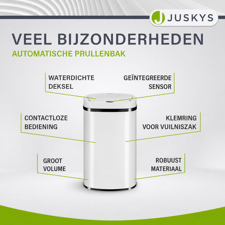 Sensor prullenbak 50 liter – rechthoekig, automatisch deksel