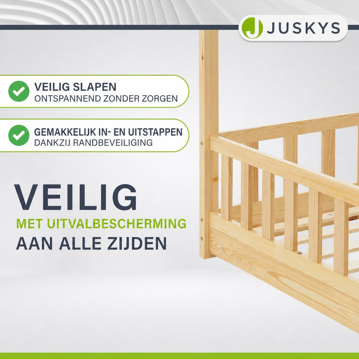 Kinderbed Marli 90x200 cm – huisbed met uitvalbeveiliging