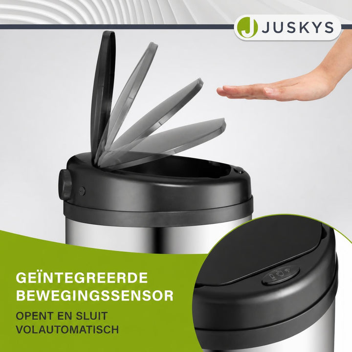 Ronde sensor prullenbak – automatisch deksel voor de keuken