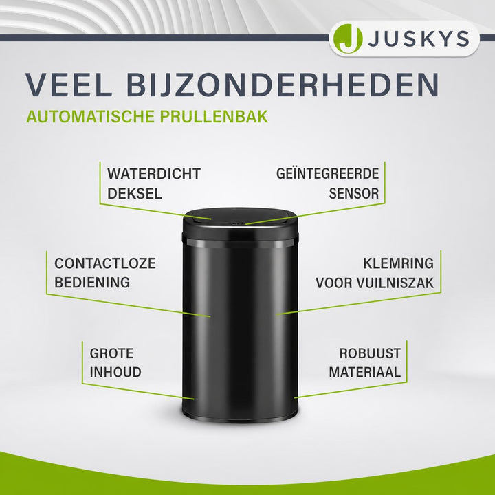 Sensor prullenbak 50 liter – rechthoekig, automatisch deksel