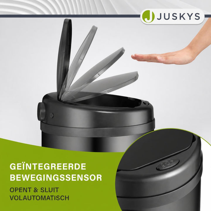 Ronde sensor prullenbak – automatisch deksel voor de keuken