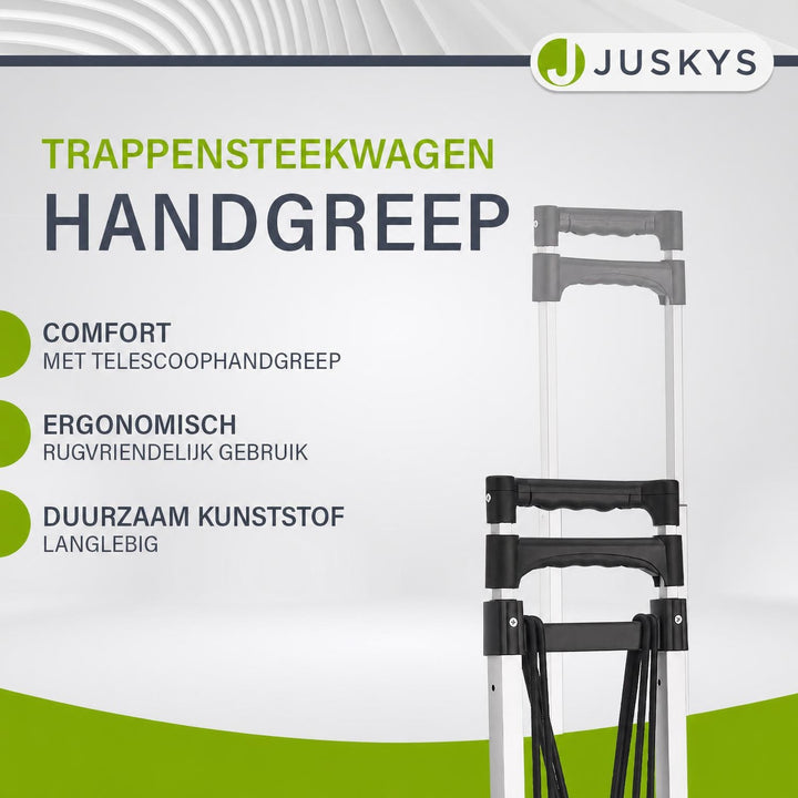 Opvouwbare trapsteekwagen – tot 80 kg, aluminium, 3+3 wielen