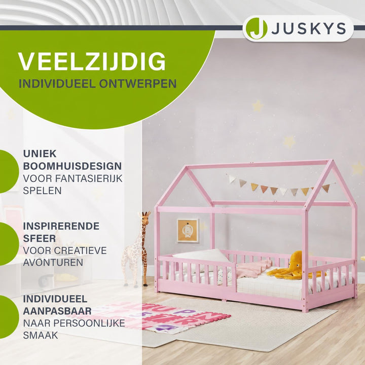Kinderbed Marli 90x200 cm – huisbed met uitvalbeveiliging