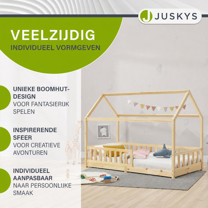 Kinderbed Marli 90x200 cm – huisbed met uitvalbeveiliging