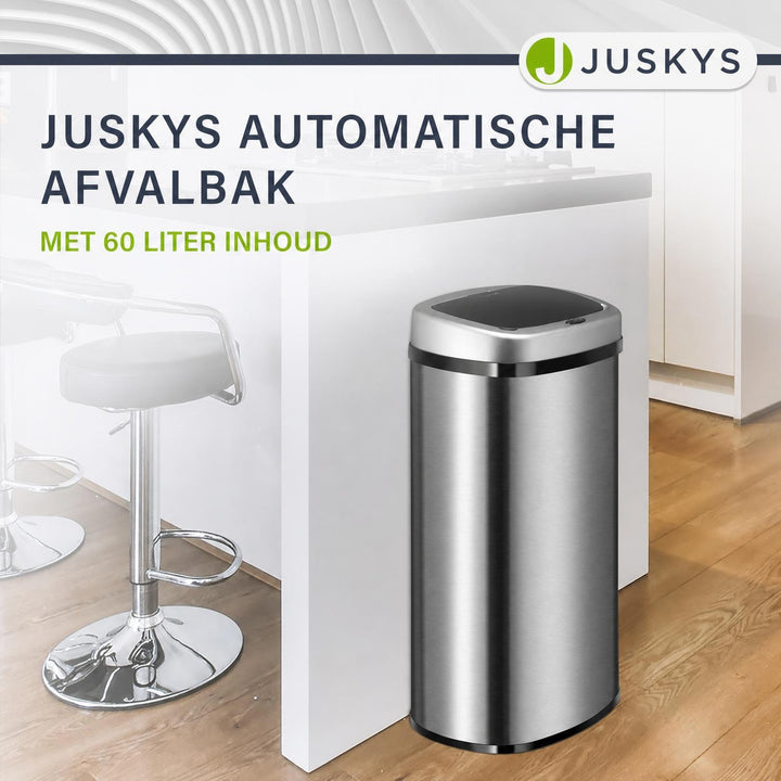 Sensor prullenbak 50 liter – rechthoekig, automatisch deksel