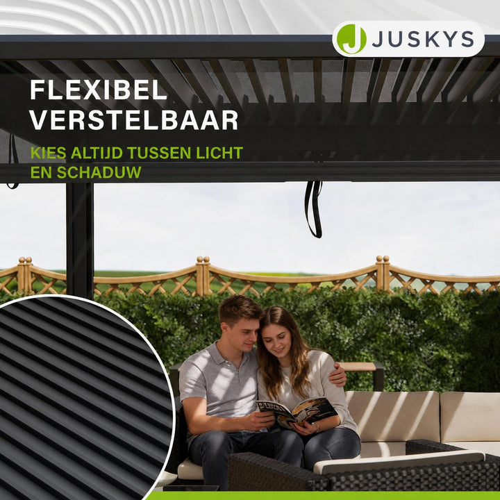 Pergola Tahiti 3 x 3 m met 2 zijwanden