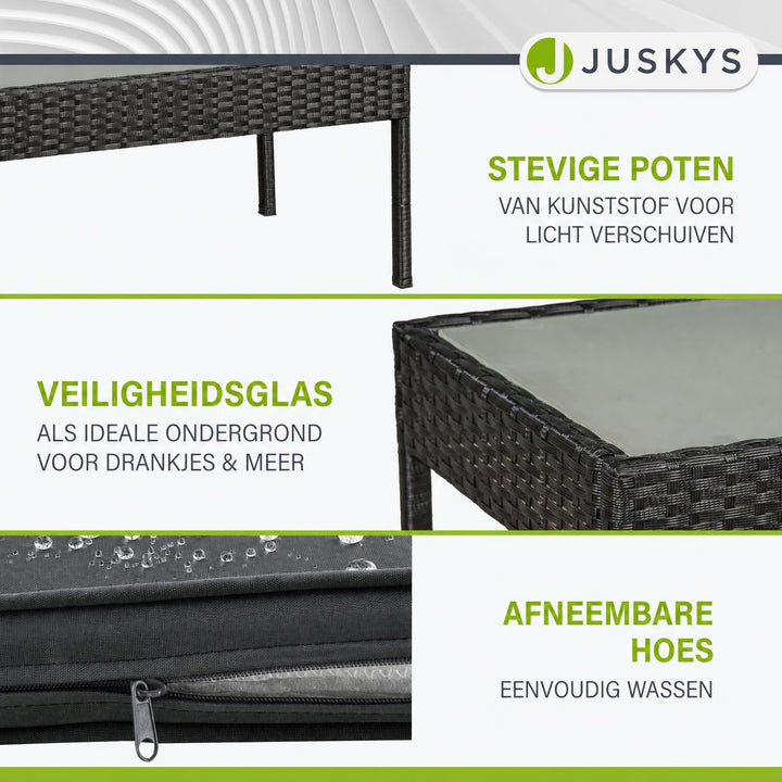 Wicker tuinset Trinidad – 4 personen, bank, 2 fauteuils en tafel