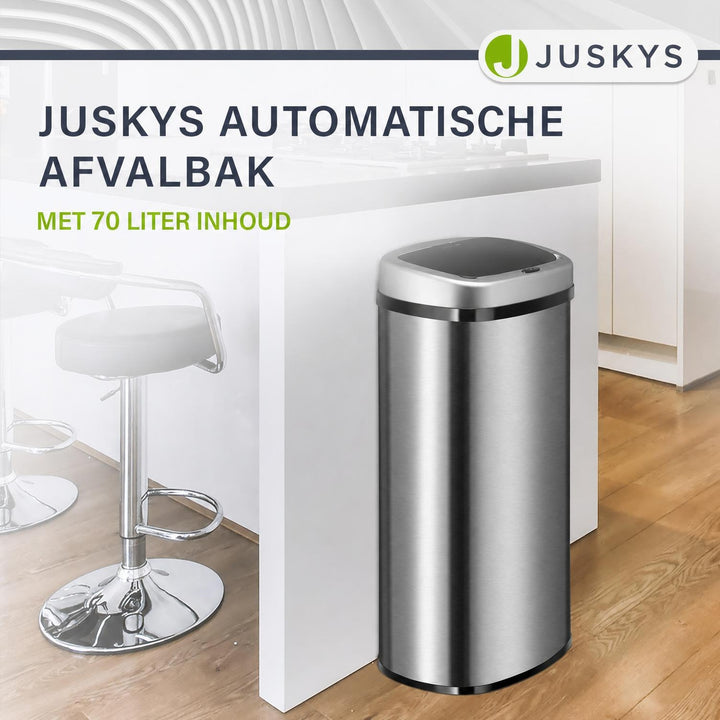 Sensor prullenbak 50 liter – rechthoekig, automatisch deksel