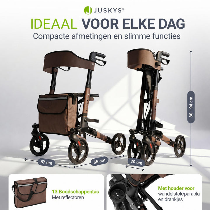 Rollator Vital van aluminium – inklapbaar, met zitje, tot 130 kg