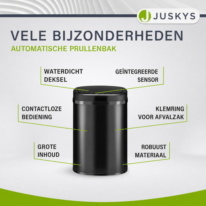 Sensor prullenbak 50 liter – rechthoekig, automatisch deksel
