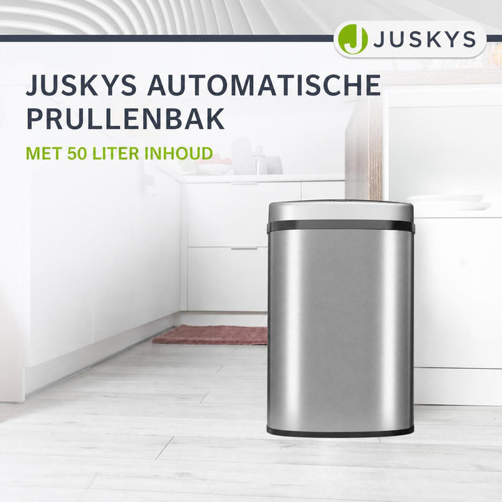 Sensor prullenbak 50 liter – rechthoekig, automatisch deksel