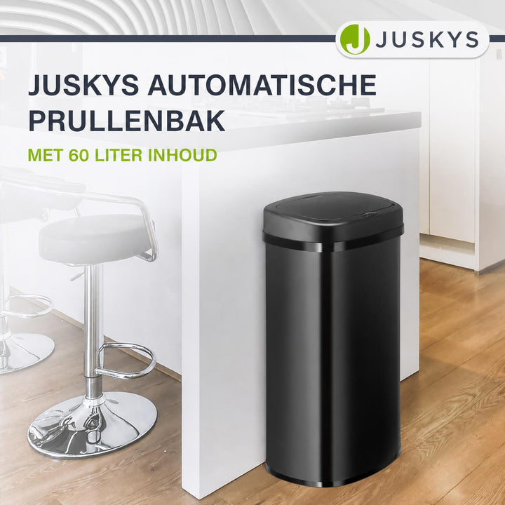 Sensor prullenbak 50 liter – rechthoekig, automatisch deksel