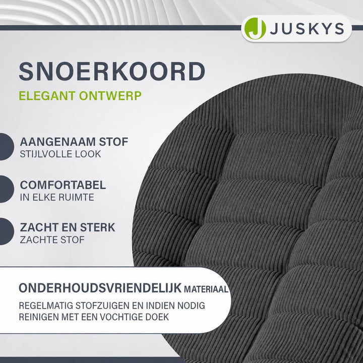 Relaxfauteuil Korsika van ribstof – 360° draaibaar, beige