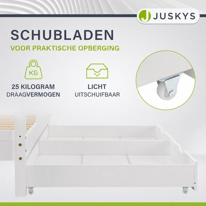 Kinderbed Marli 90x200 cm met bedlade – huisbed, wit