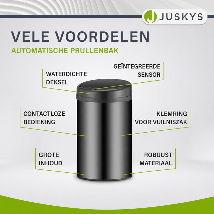 Ronde sensor prullenbak – automatisch deksel voor de keuken