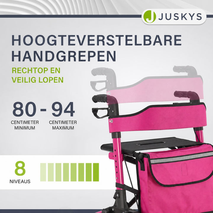 Rollator Vital van aluminium – inklapbaar, met zitje, tot 130 kg