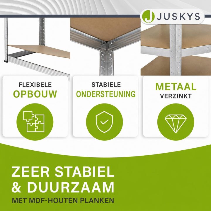 Metalen hoekstelling Corner Basic – 180x70x40 cm, 5 planken