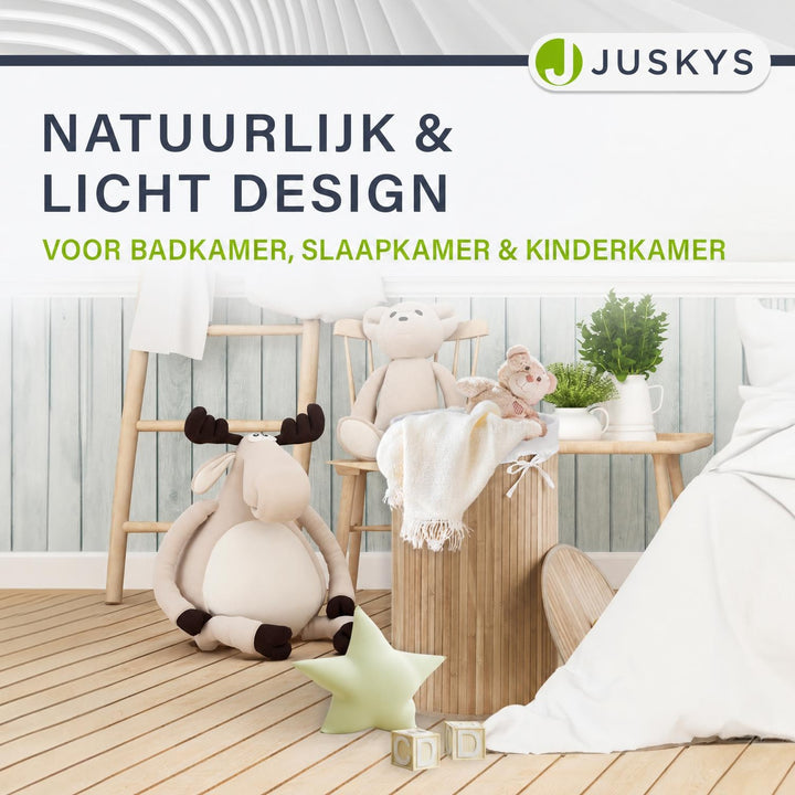 Bamboe wasmand Curly-Round – rond, 55 liter, met deksel