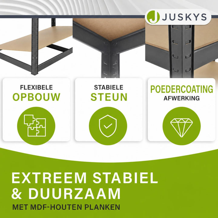 Metalen hoekstelling Corner Basic – 180x70x40 cm, 5 planken