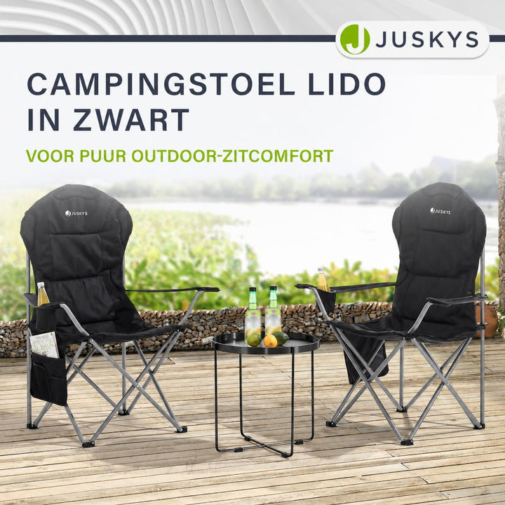 Campingstoel Lido – opvouwbaar, met bekerhouder en draagtas