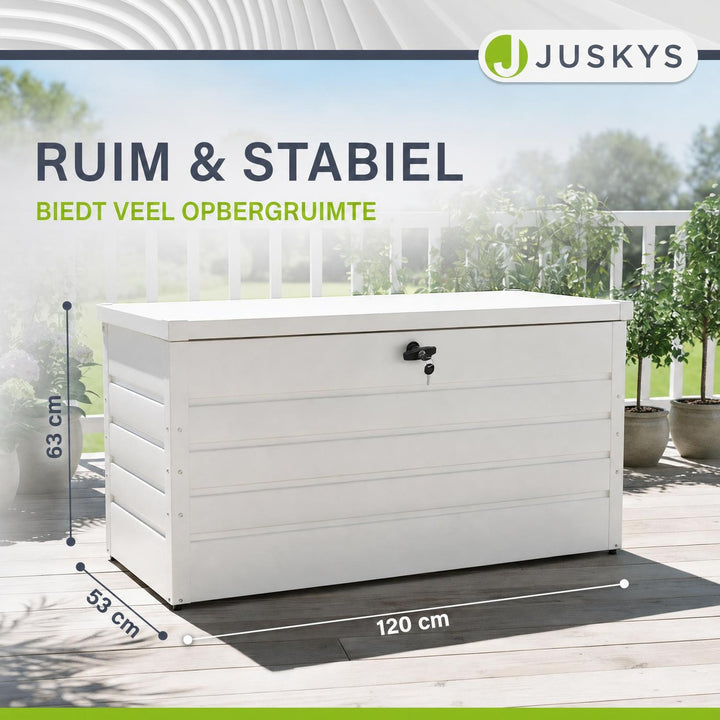Metalen kussenbox Limani – 380 liter, afsluitbaar en weerbestendig