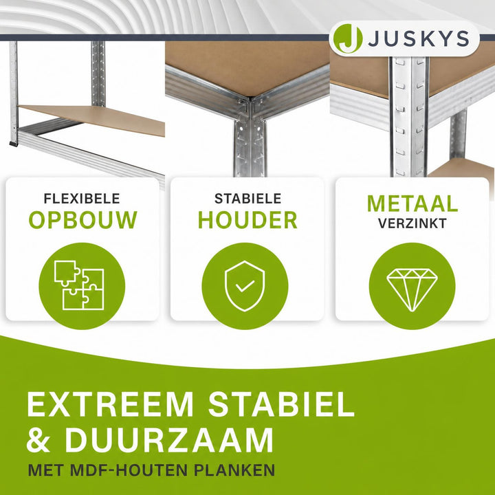 Metalen stellingkast Basic – 200x100x60 cm, 5 legplanken