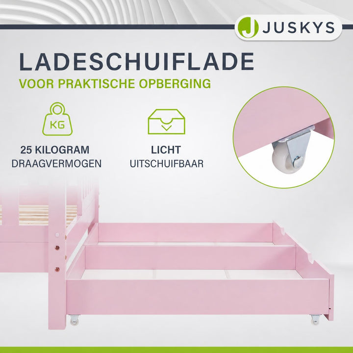 Kinderbed Marli 90x200 cm met bedlade – huisbed, wit