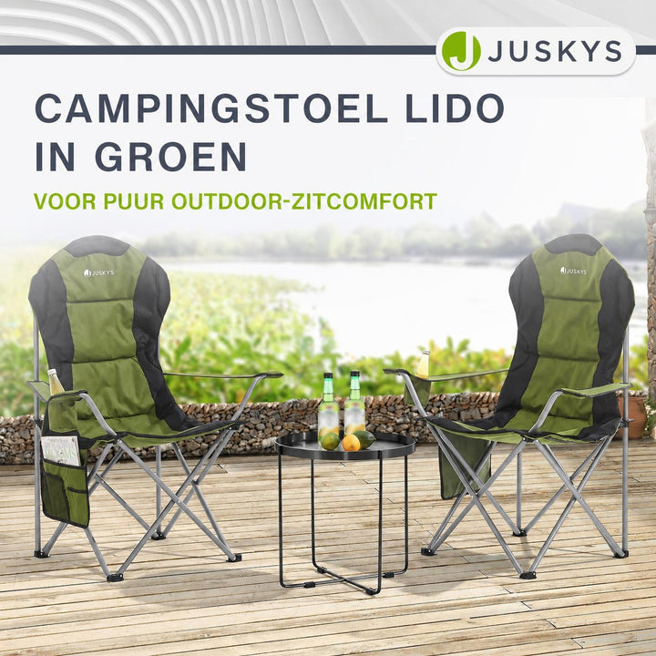 Campingstoel Lido – opvouwbaar, met bekerhouder en draagtas