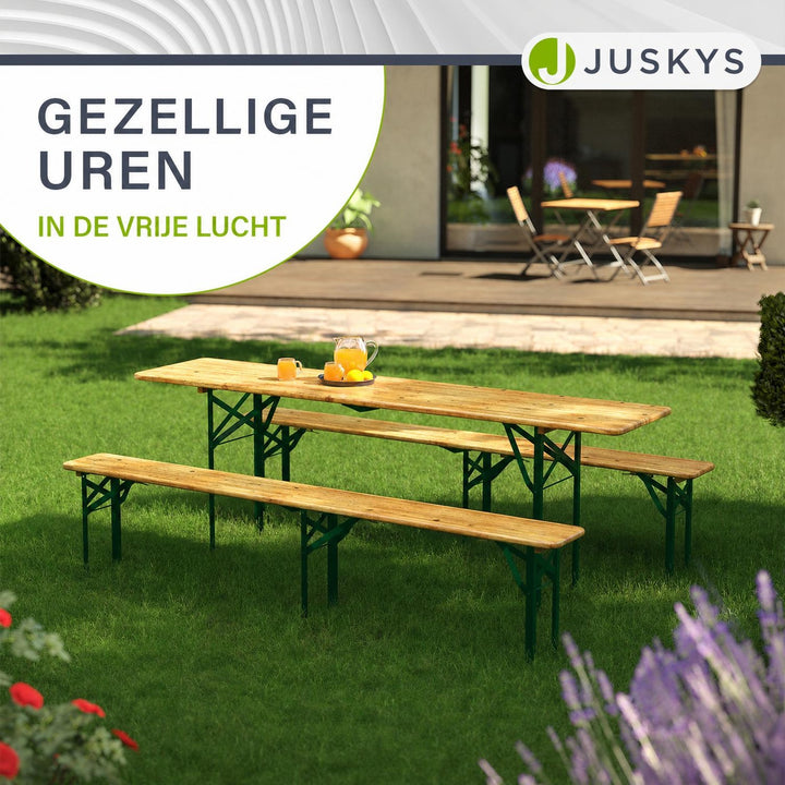 Biertafelset Passau 220 cm – hout, voor 6 tot 8 personen