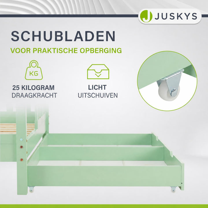 Kinderbed Marli 90x200 cm met bedlade – huisbed, wit